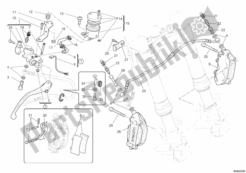 Wszystkie części do Przedni Uk? Ad Hamulcowy Ducati Monster 1100 ABS 2010